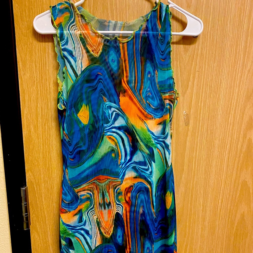 This is a mini see through mini gown